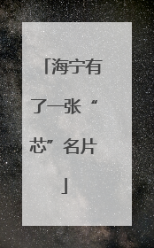 海宁有了一张“芯”名片