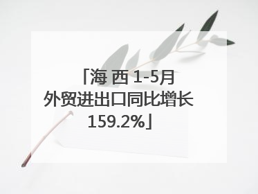 海 西 1-5月外贸进出口同比增长159.2%