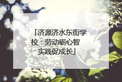 济源济水东街学校：劳动砺心智 实践促成长