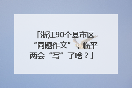 浙江90个县市区“同题作文”，临平两会“写”了啥？