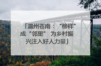 温州苍南：“榜样”成“邻里” 为乡村振兴注入好人力量