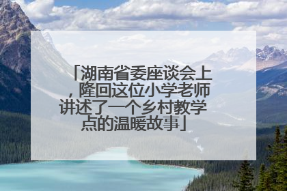 湖南省委座谈会上，隆回这位小学老师讲述了一个乡村教学点的温暖故事