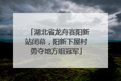 湖北省龙舟赛阳新站闭幕，阳新下屋村勇夺地方组冠军