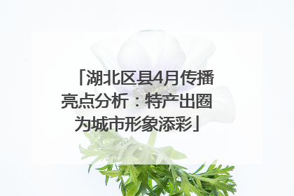 湖北区县4月传播亮点分析：特产出圈为城市形象添彩