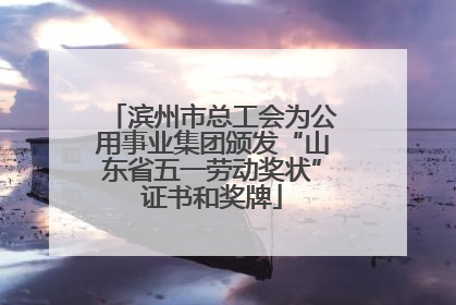 滨州市总工会为公用事业集团颁发“山东省五一劳动奖状”证书和奖牌