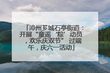 漳州芗城石亭街道：开展“童谣‘粽’动员，欢乐庆双节” 过端午，庆六一活动