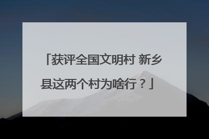 获评全国文明村 新乡县这两个村为啥行？