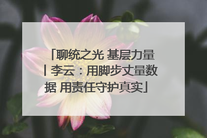 聊统之光 基层力量丨李云：用脚步丈量数据 用责任守护真实
