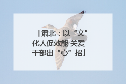 肃北：以“文”化人促效能 关爱干部出“心”招