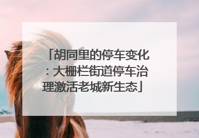 胡同里的停车变化：大栅栏街道停车治理激活老城新生态