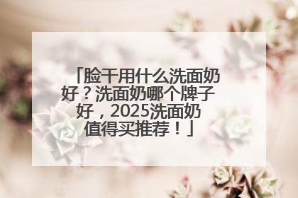 脸干用什么洗面奶好？洗面奶哪个牌子好，2025洗面奶值得买推荐！