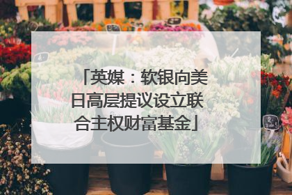 英媒：软银向美日高层提议设立联合主权财富基金