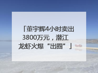 董宇辉4小时卖出3800万元,潜江龙虾火爆“出圈”