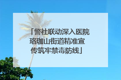警社联动深入医院 珞珈山街道精准宣传筑牢禁毒防线
