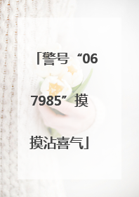 警号“067985”摸摸沾喜气