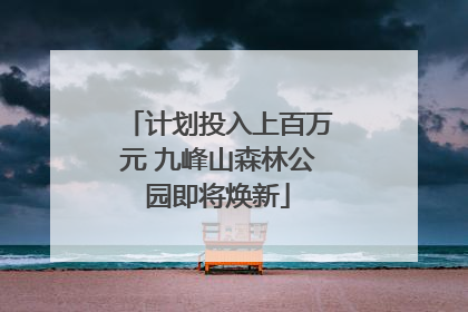 计划投入上百万元 九峰山森林公园即将焕新