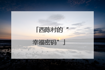西陈村的“幸福密码”