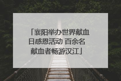 襄阳举办世界献血日感恩活动 百余名献血者畅游汉江