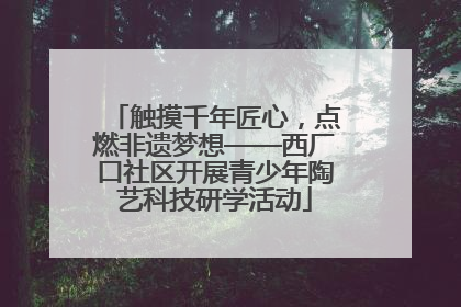 触摸千年匠心，点燃非遗梦想——西厂口社区开展青少年陶艺科技研学活动