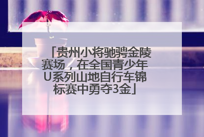 贵州小将驰骋金陵赛场，在全国青少年U系列山地自行车锦标赛中勇夺3金