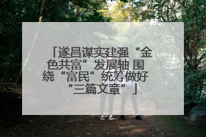 遂昌谋实建强“金色共富”发展轴 围绕“富民”统筹做好“三篇文章”