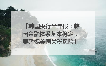 韩国央行半年报：韩国金融体系基本稳定，要警惕美国关税风险