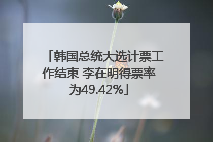 韩国总统大选计票工作结束 李在明得票率为49.42%