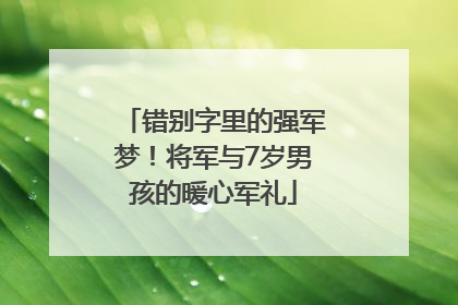 错别字里的强军梦！将军与7岁男孩的暖心军礼