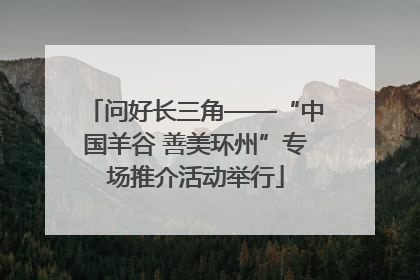 问好长三角——“中国羊谷 善美环州”专场推介活动举行