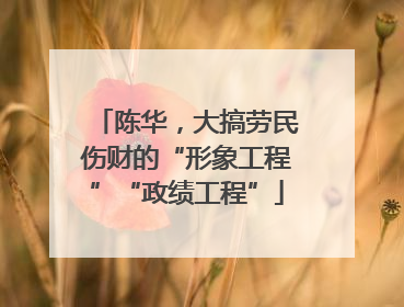 陈华，大搞劳民伤财的“形象工程”“政绩工程”