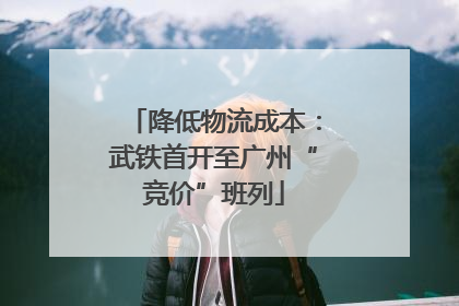 降低物流成本：武铁首开至广州“竞价”班列