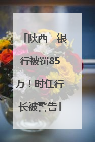 陕西一银行被罚85万！时任行长被警告