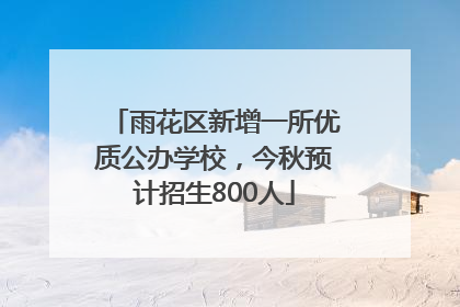 雨花区新增一所优质公办学校，今秋预计招生800人