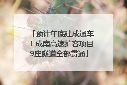 预计年底建成通车！成南高速扩容项目9座隧道全部贯通