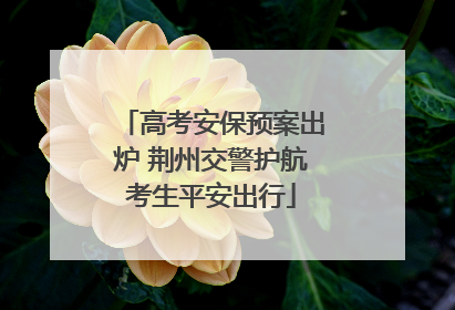 高考安保预案出炉 荆州交警护航考生平安出行