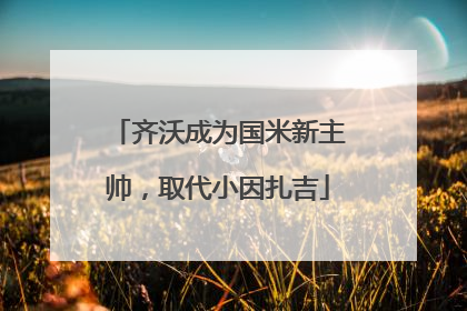 齐沃成为国米新主帅，取代小因扎吉