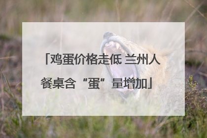 鸡蛋价格走低 兰州人餐桌含“蛋”量增加