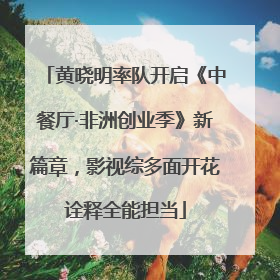 黄晓明率队开启《中餐厅·非洲创业季》新篇章，影视综多面开花诠释全能担当