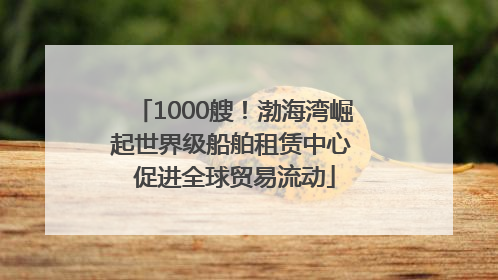 1000艘！渤海湾崛起世界级船舶租赁中心 促进全球贸易流动