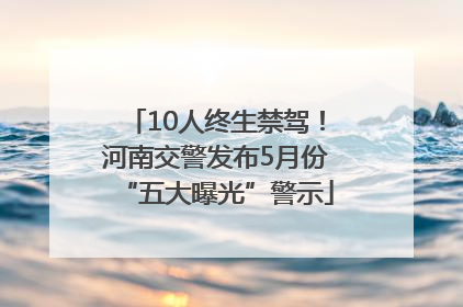 10人终生禁驾！河南交警发布5月份“五大曝光”警示