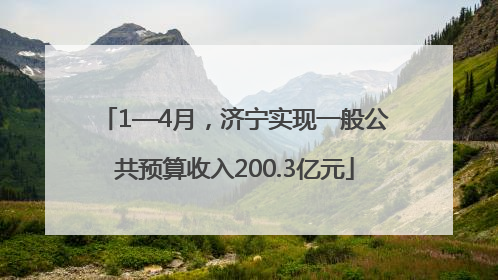 1—4月，济宁实现一般公共预算收入200.3亿元