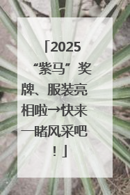 2025“紫马”奖牌、服装亮相啦→快来一睹风采吧！