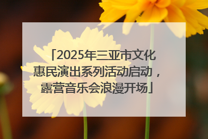 2025年三亚市文化惠民演出系列活动启动，露营音乐会浪漫开场