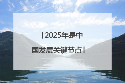 2025年是中国发展关键节点