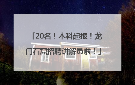 20名！本科起报！龙门石窟招聘讲解员啦！