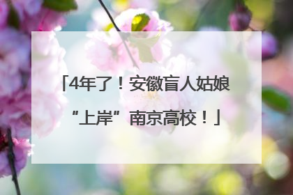 4年了！安徽盲人姑娘“上岸”南京高校！